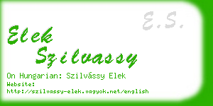 elek szilvassy business card